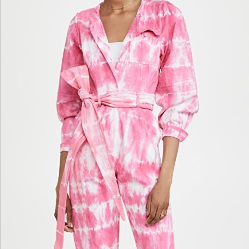 NWT SOLD OUT LoveShackFancy Paca Jumpsuit Hibiscus Hand Dye
